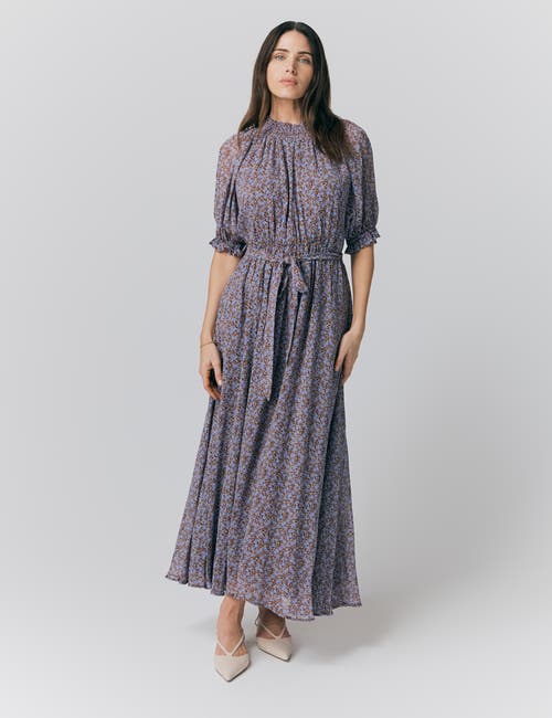 Ghost London Effie Georgette Ditsy Midi Dress In Gray