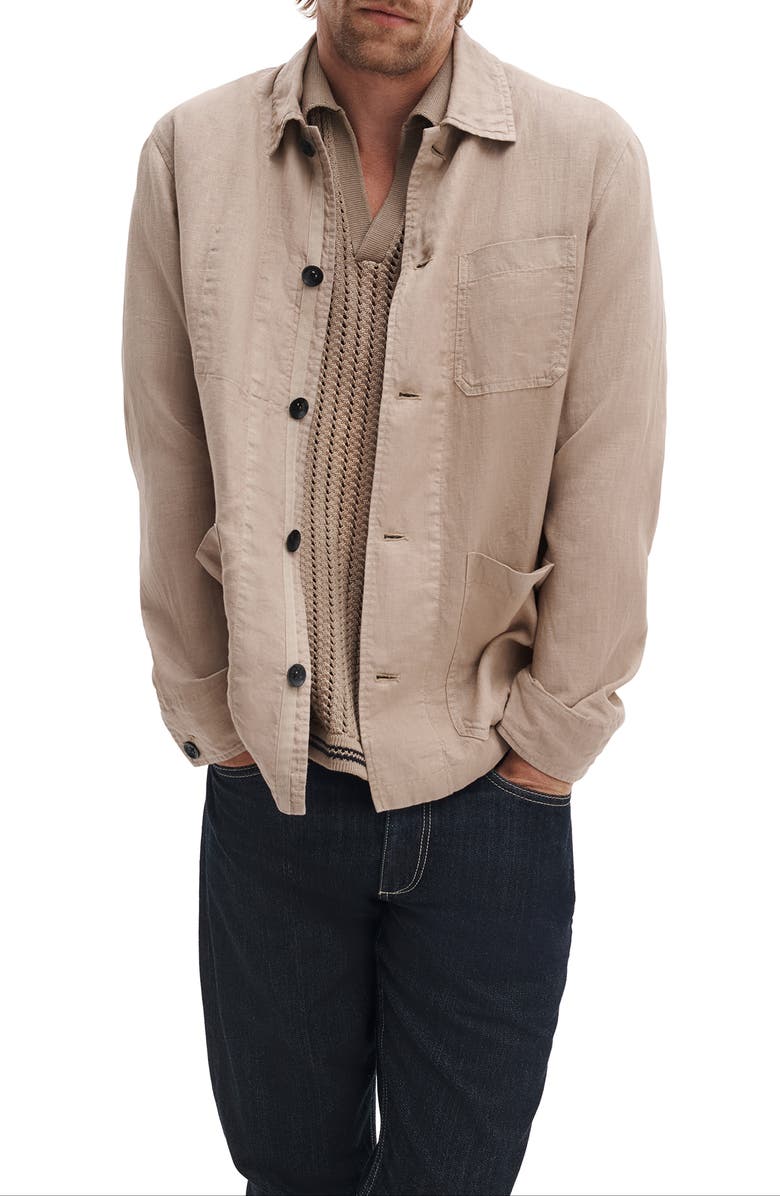 rag & bone Evan Linen Chore Jacket, Alternate, color, Wolf Grey