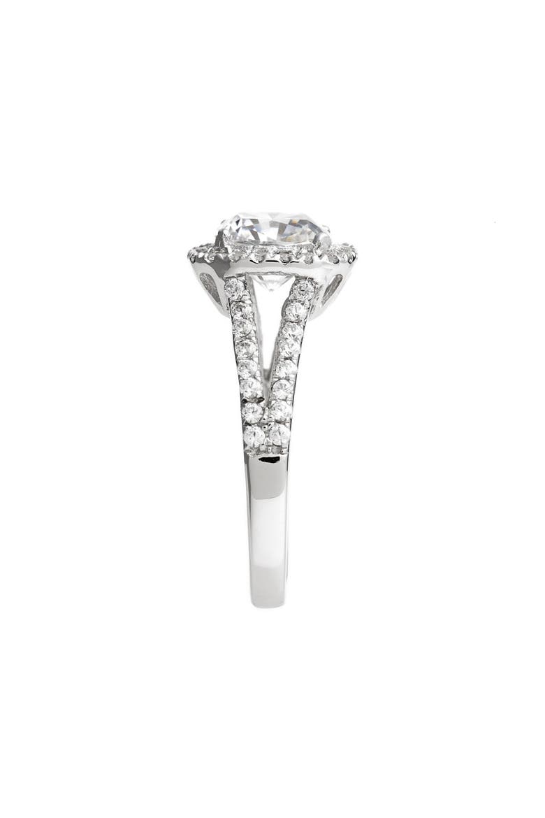 'Lassaire' Split Shank Halo Ring, Alternate, color, SILVER/ CLEAR