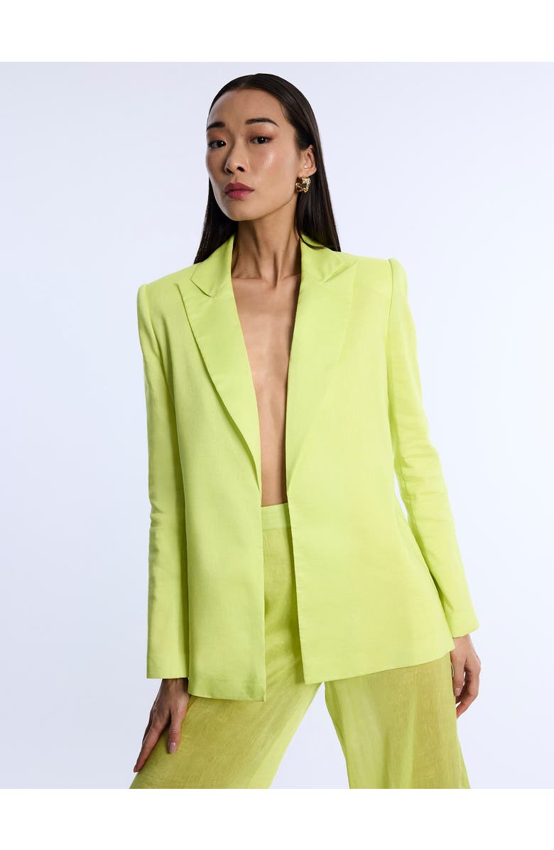 BCBGMAXAZRIA Airy Textured Blazer, Alternate, color, Chartreuse