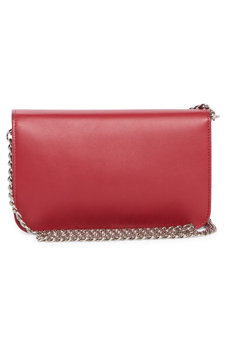 Longchamp Mademoiselle Leather Wallet on a Chain, Alternate, color, Garnet Red