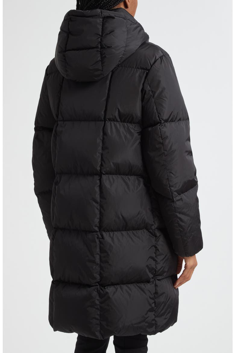 Litte Water Resistant Down Long Coat, Alternate, color, BLACK