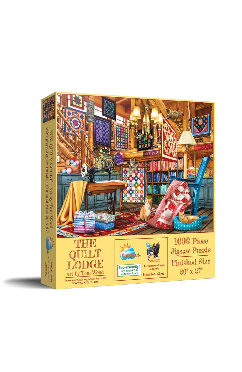 Sunsout The Quilt Lodge 1000 piece Jigsaw Puzzle for Adults, Main, color, Multicolor