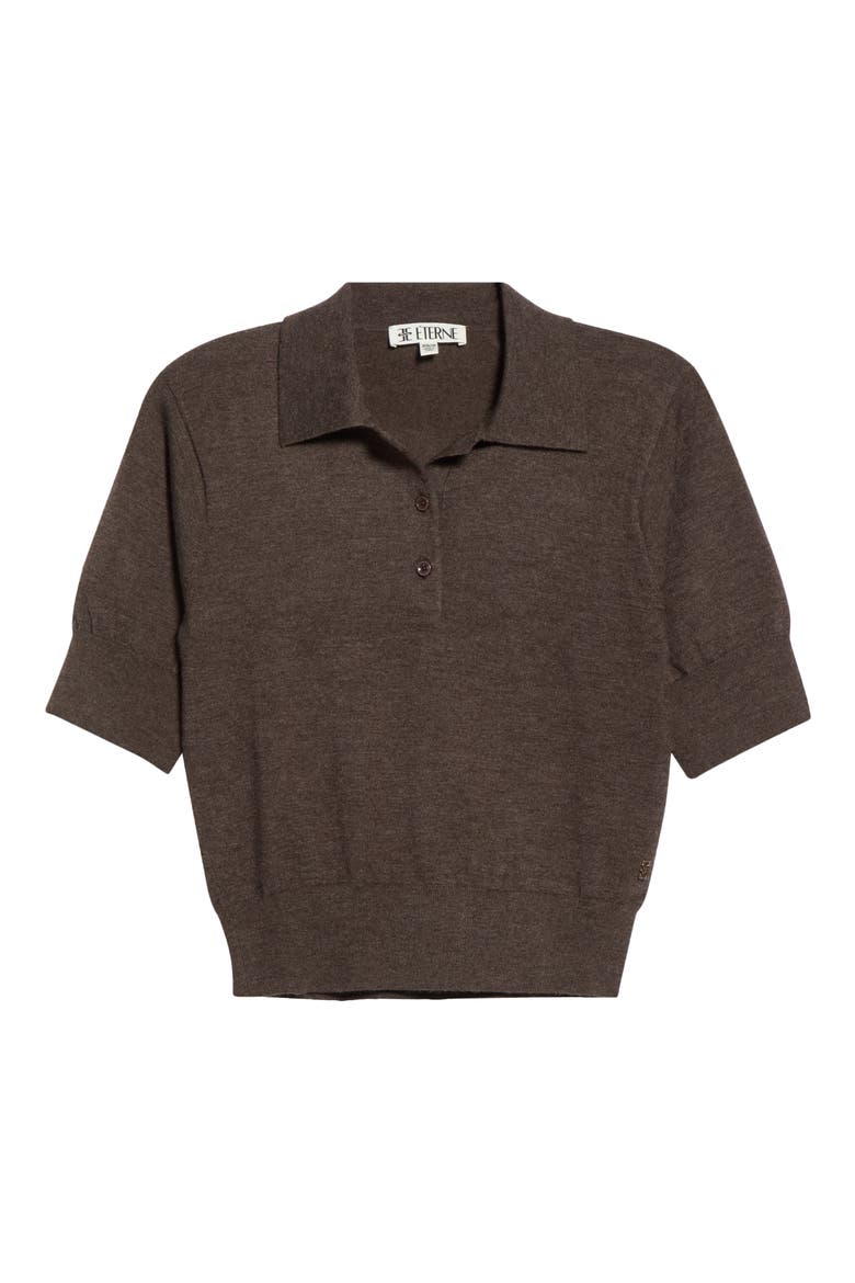 Journ Cashmere Blend Polo Sweater, Alternate, color, MUSHROOM