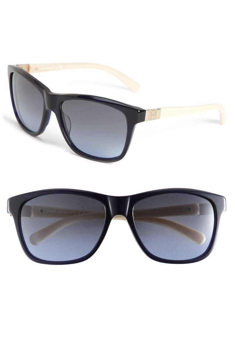 Logo 57mm Translucent Sunglasses, Main, color, NAVY
