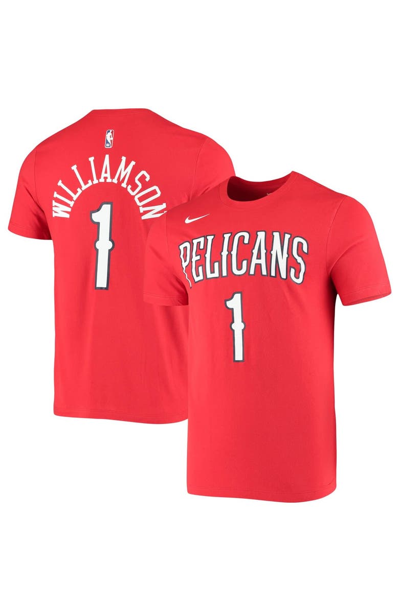 Nike Men's Nike Zion Williamson Red New Orleans Pelicans Name & Number Performance T-Shirt, Main, color, 