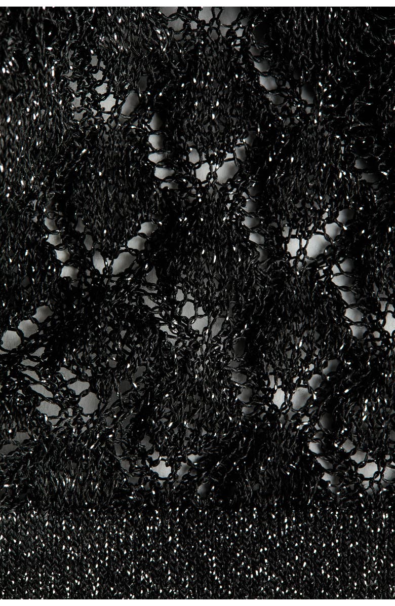 H&M Shimmering Pointelle-knit Trousers, Alternate, color, 