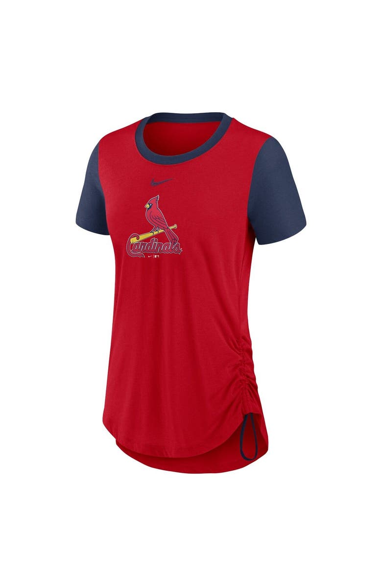 Nike Women's Nike Red St. Louis Cardinals Hipster Swoosh Cinched Tri-Blend Performance Fashion T-Shirt, Alternate, color, 