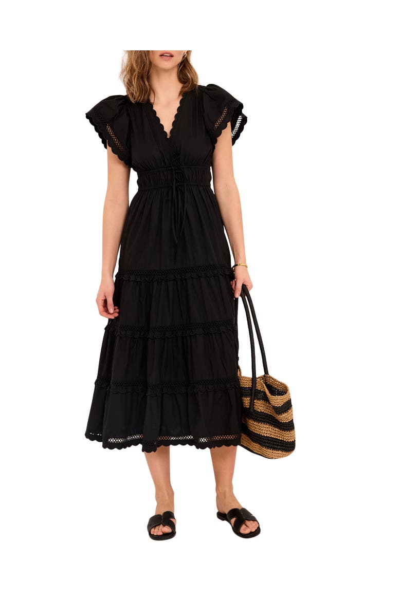 Cotton Ruffle Maxi Dress, Main, color, Black