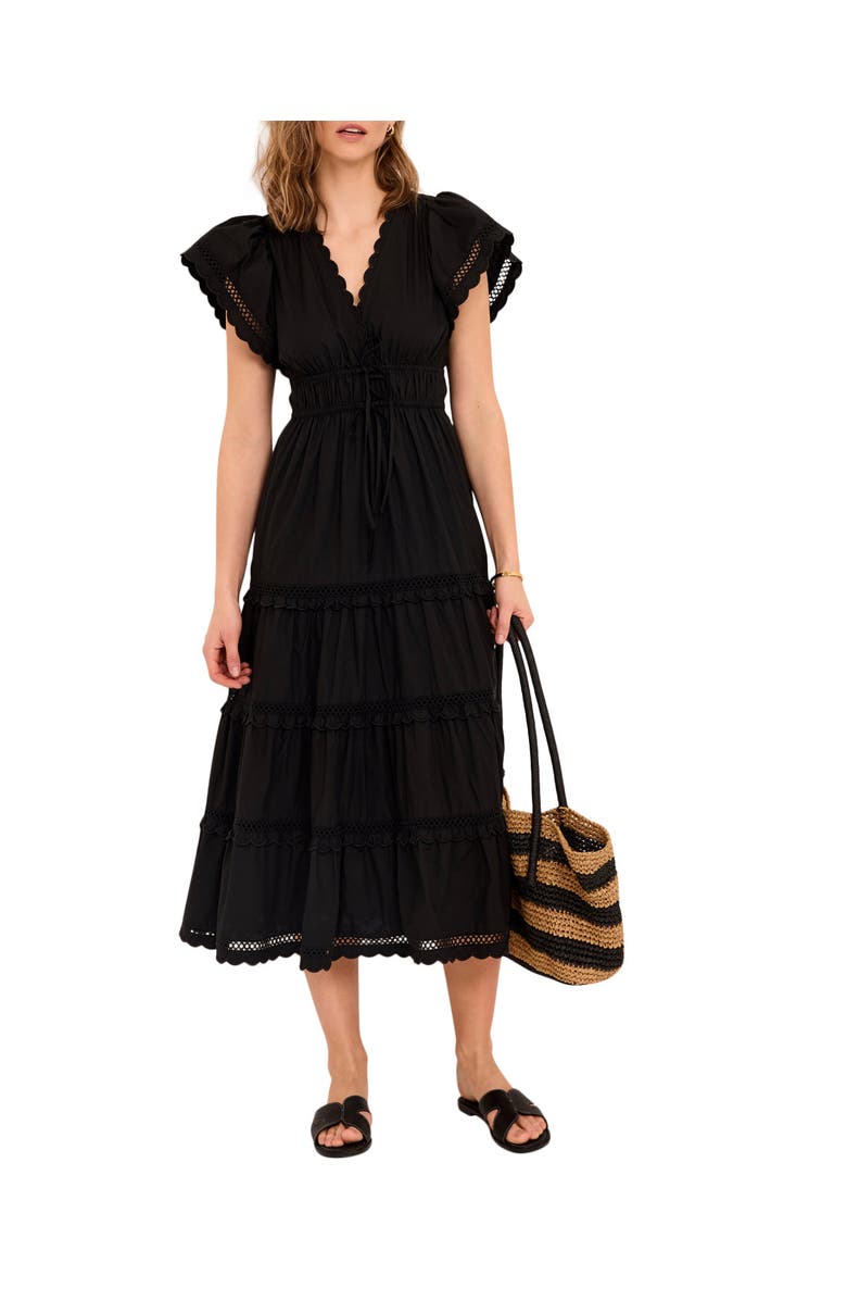 MINT VELVET Cotton Ruffle Maxi Dress, Main, color, Black