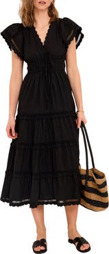 MINT VELVET Cotton Ruffle Maxi Dress