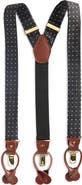 CLIFTON WILSON Black Polka Dot Silk Suspenders