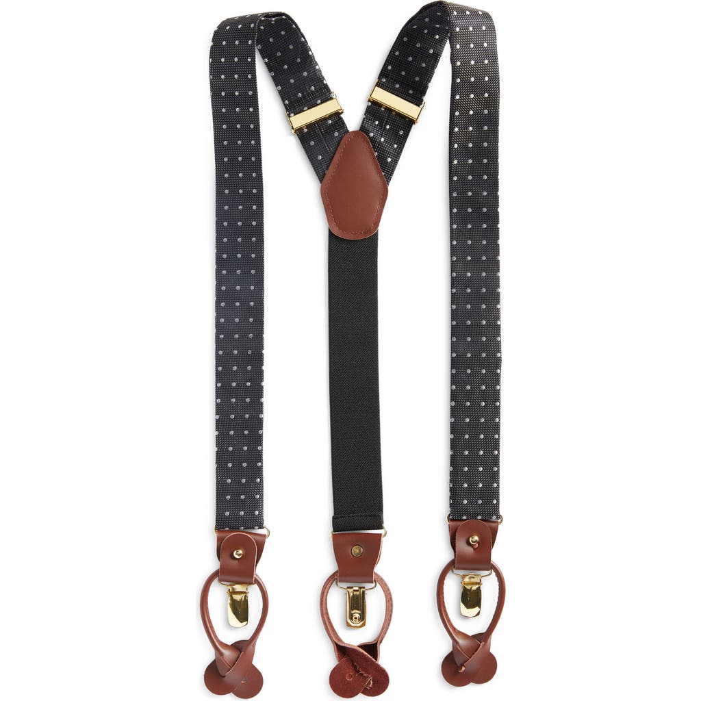 CLIFTON WILSON Black Polka Dot Silk Suspenders  product