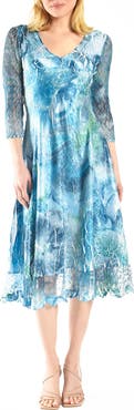 Komarov Painted Printed Dress