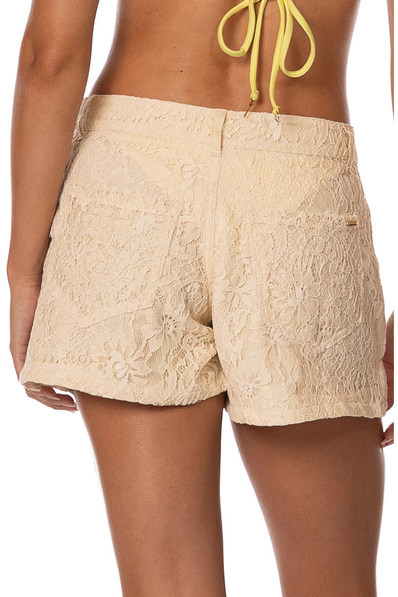 White Petal Apoli Shorts Cover-Up, Alternate, color, LIGHT BEIGE