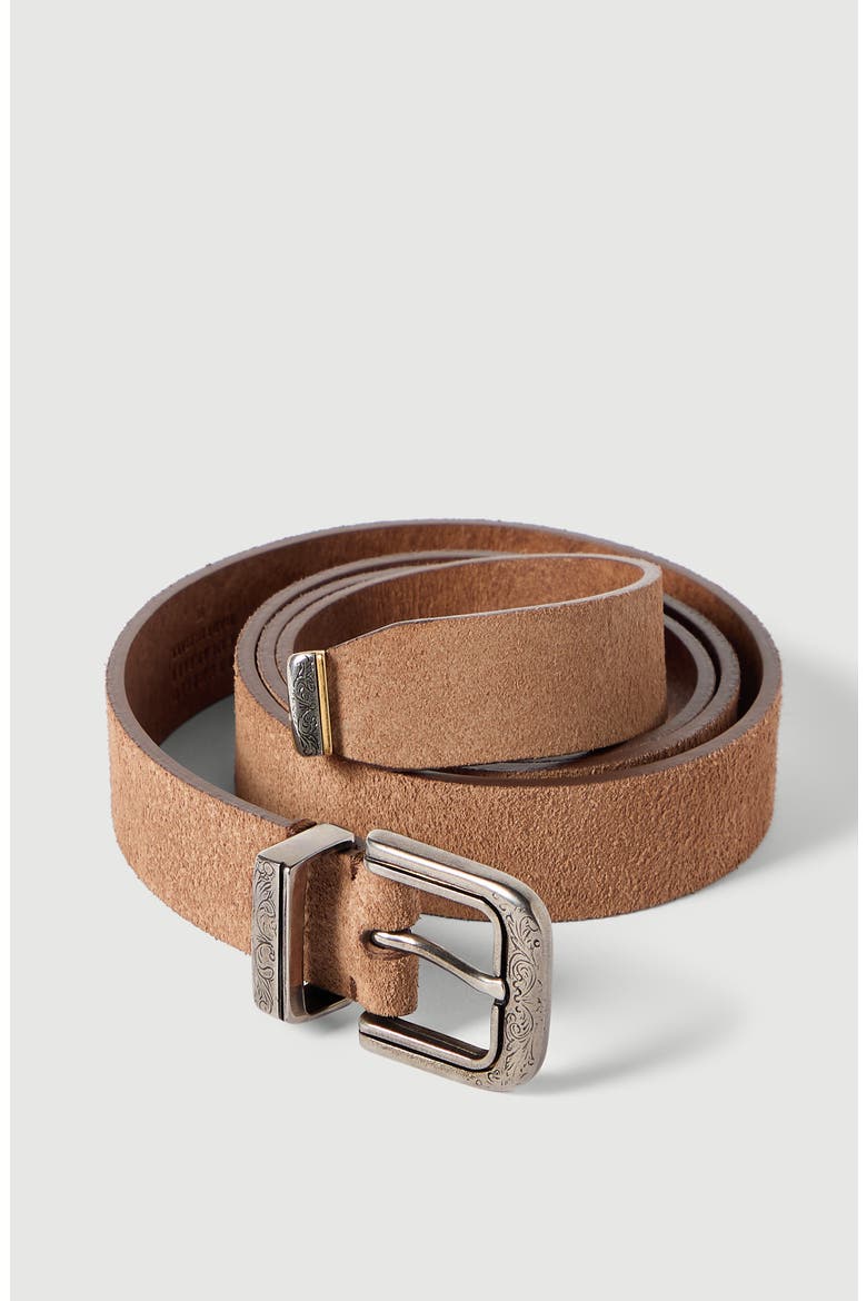 Reversed leather belt, Alternate, color, Hazelnut