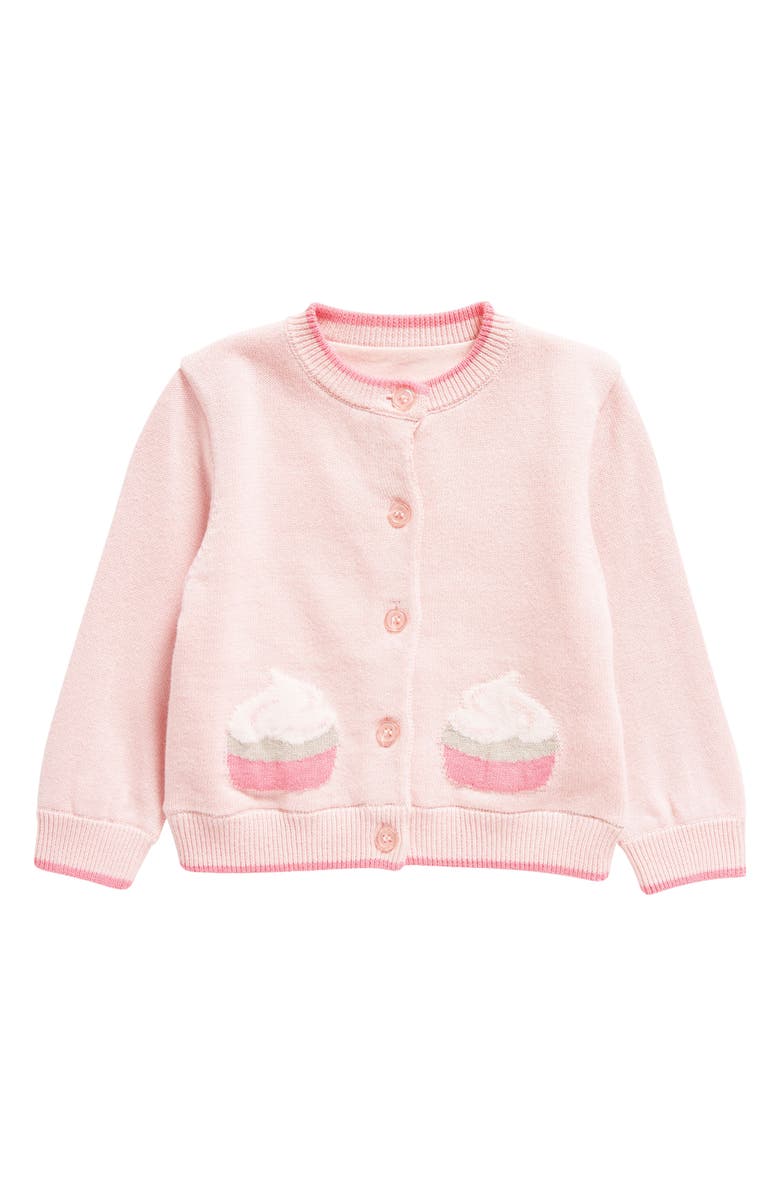 Rachel Riley Intarsia Cupcake Cotton Cardigan, Main, color, 