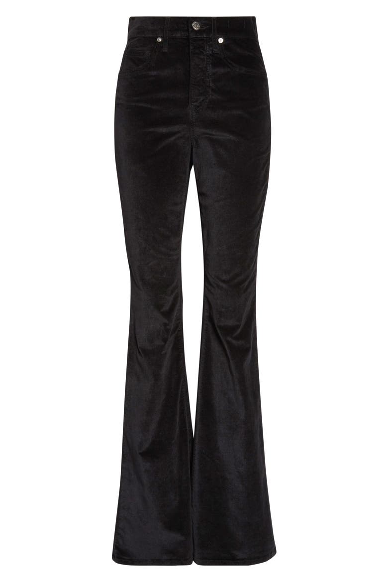 Beverly High Waist Skinny Flare Velvet Jeans, Alternate, color, BLACK