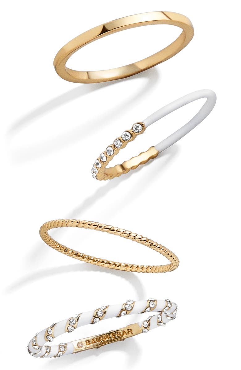 BaubleBar Ramona Set of 4 Stacking Rings, Main, color,