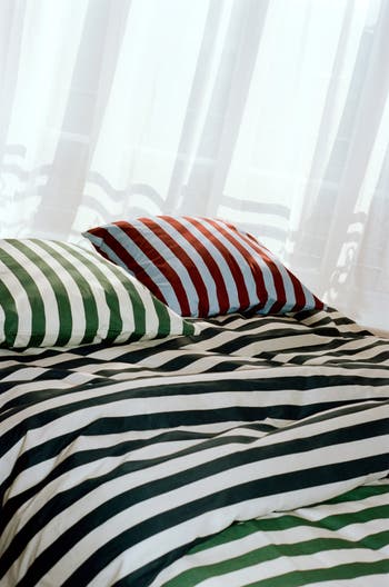 HAY Été duvet cover, bordeaux - sky blue | Finnish Design Shop