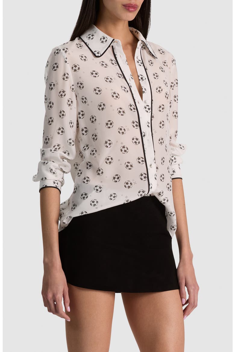 Willa Piped Silk Shirt, Alternate, color, GO FOR GOLD OFF WHITE