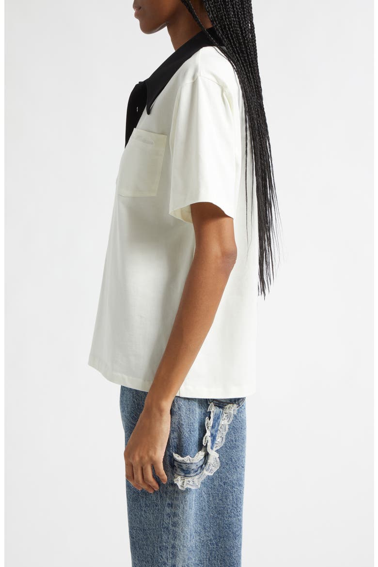 Gender Inclusive Frank Contrast Collar Polo, Alternate, color, IVORY