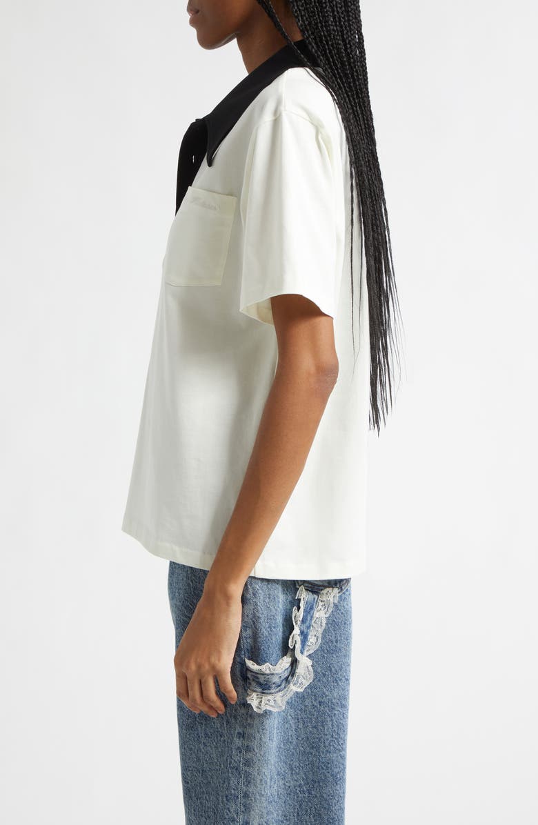 Tanner Fletcher Gender Inclusive Frank Contrast Collar Polo, Alternate, color, Ivory