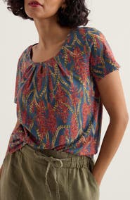 Seasalt Cornwall Appletree Floral Keyhole T-Shirt