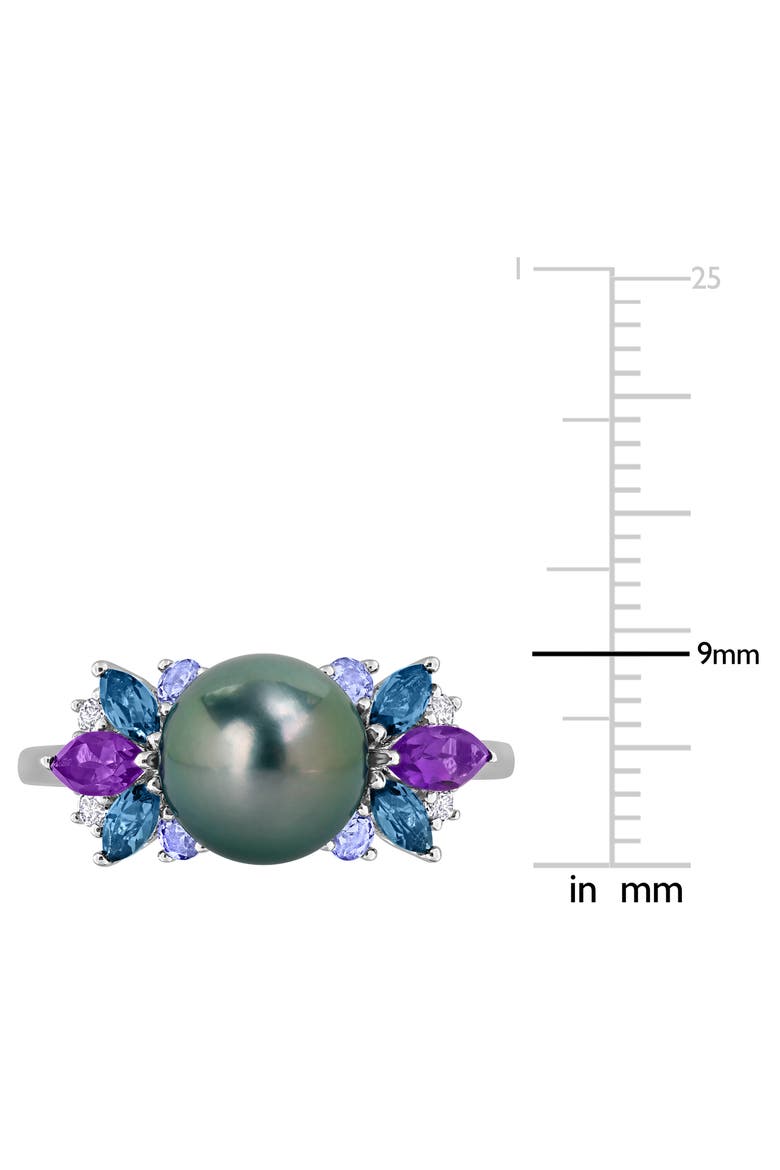 8-8.5mm Cultured Tahitian Pearl Cluster Ring, Alternate, color, TAHITIAN PEARL