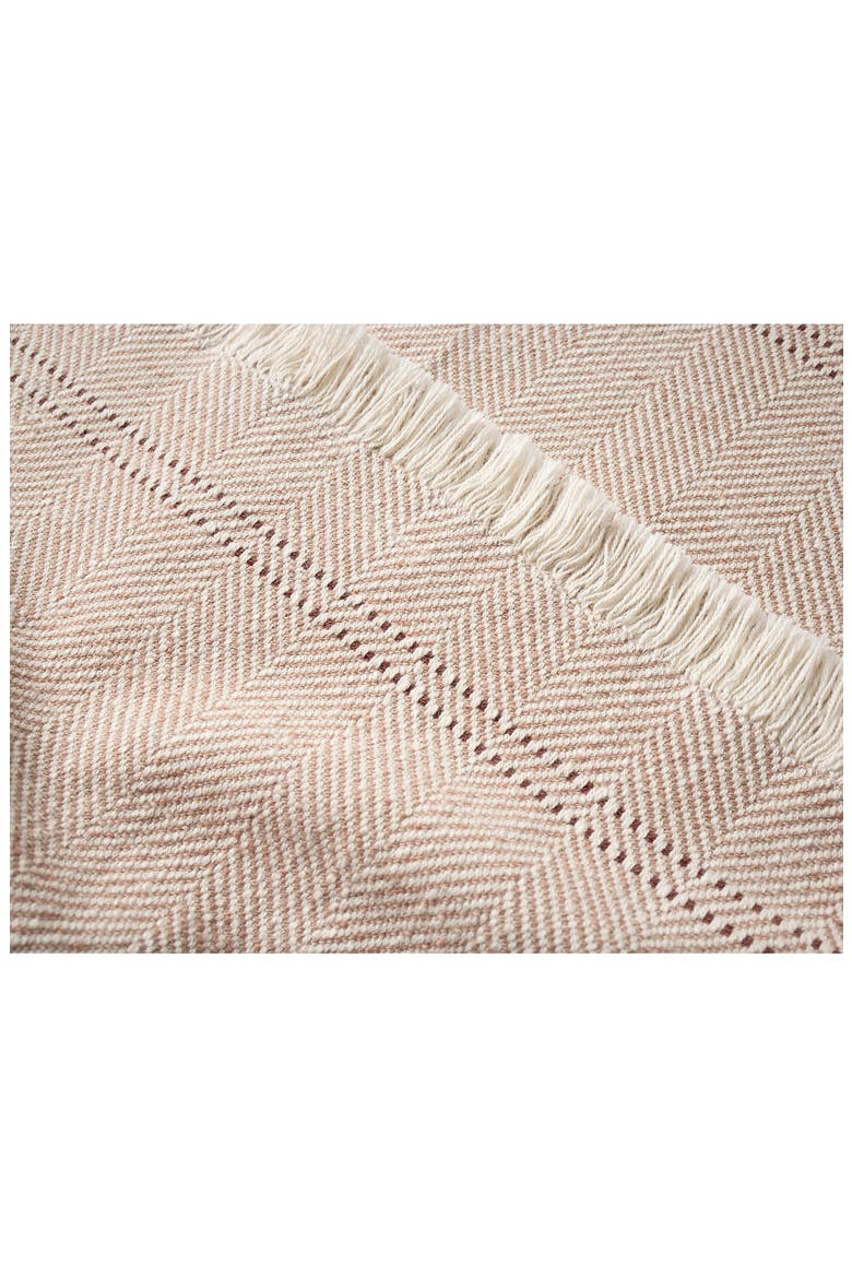 Canyon Organic Cotton Throw Blanket, Alternate, color, PRALINE HERRINGBONE