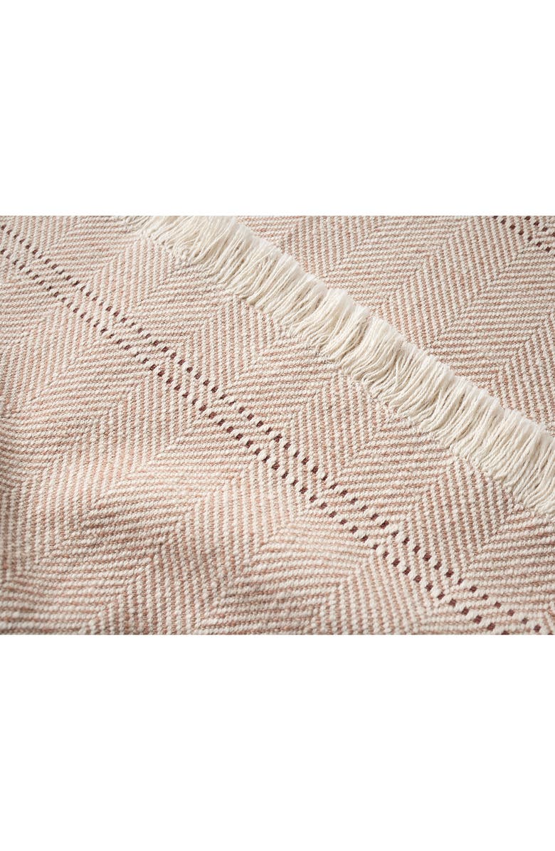Coyuchi Canyon Organic Cotton Throw Blanket, Alternate, color, Praline Herringbone