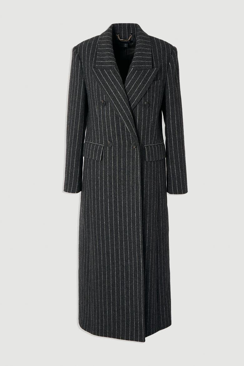 Double Breasted Tailored Maxi Coat, Alternate, color, Grey