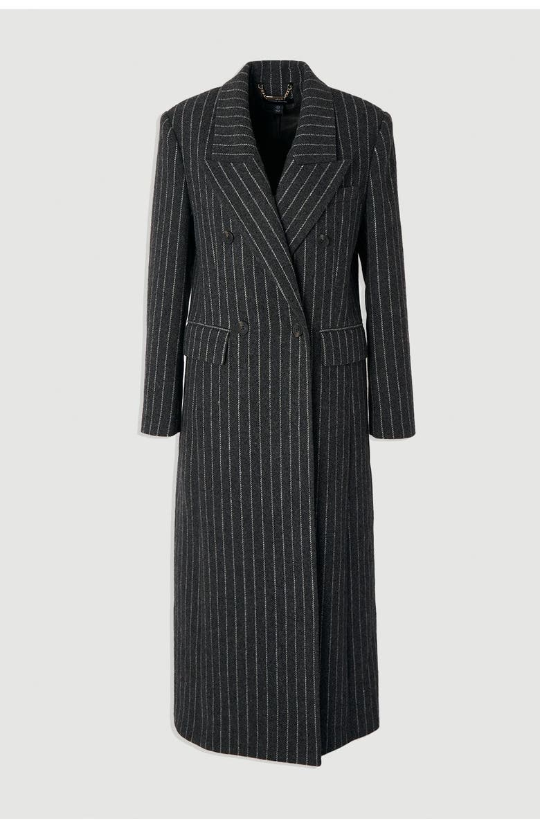 Karen Millen Double Breasted Tailored Maxi Coat, Alternate, color, Grey