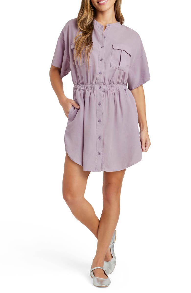 Splendid Raquel Mini Shirtdress, Main, color, Lavender