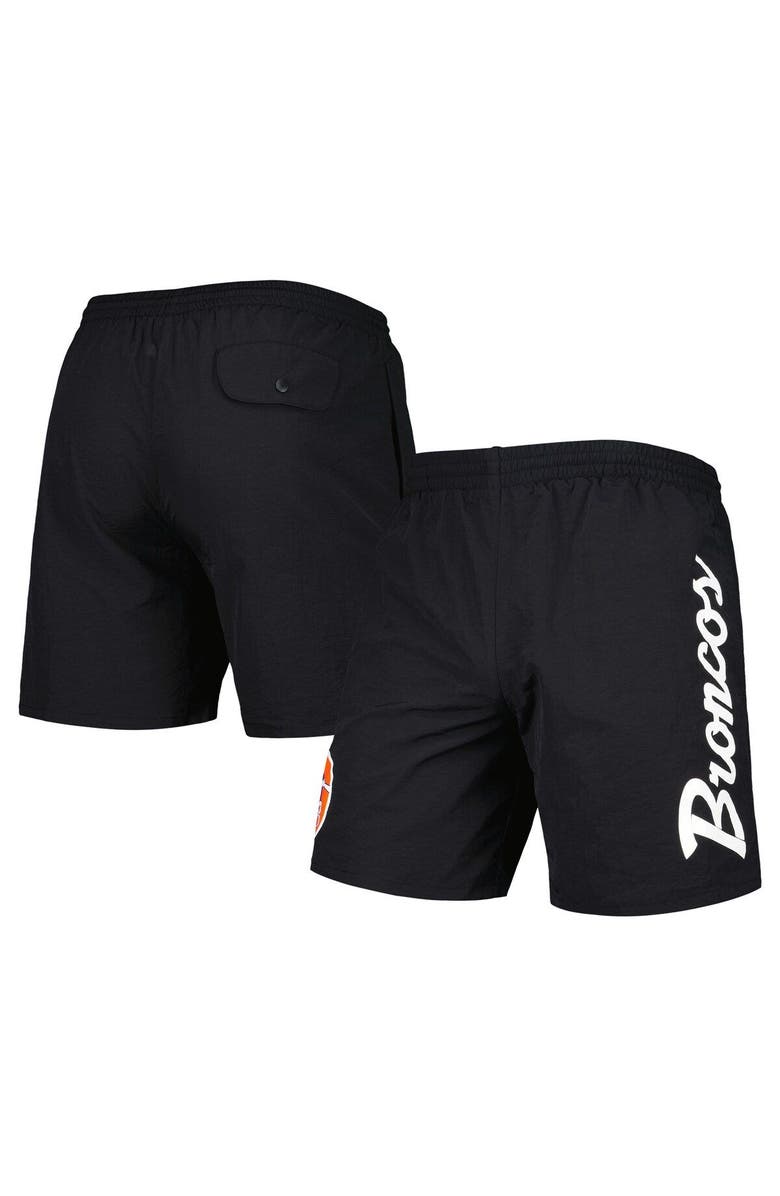 Mitchell & Ness Men's Mitchell & Ness Black Denver Broncos Team Essentials Nylon Shorts, Main, color, Black