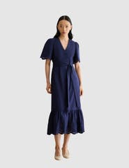 HOBBS LONDON Meghan Broderie Cutwork Midi Dress