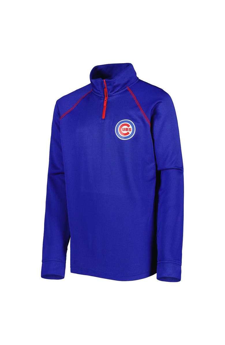 STITCHES Youth Stitches Royal Chicago Cubs Team Raglan Quarter-Zip Jacket, Alternate, color,