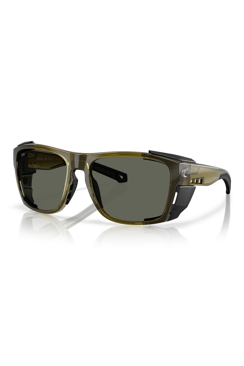 King Tide 58mm Rectangle Polarized Sunglasses, Alternate, color, SEAGRASS / GRAY 580G