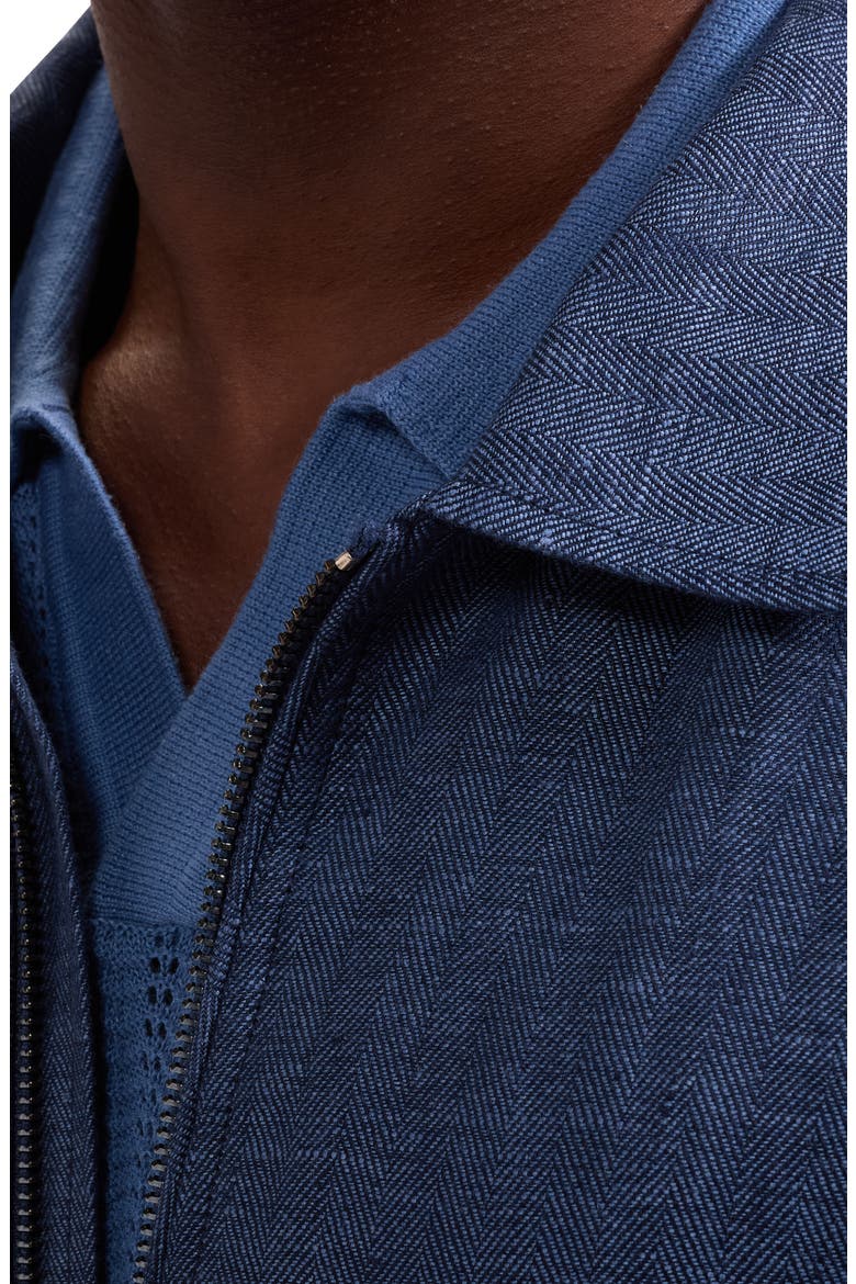 Linen Bomber Jacket, Alternate, color, NAVY