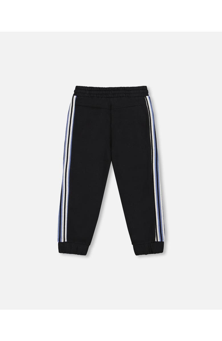 Deux par Deux Fleece Sweatpants with Side Stripes, Alternate, color, Black
