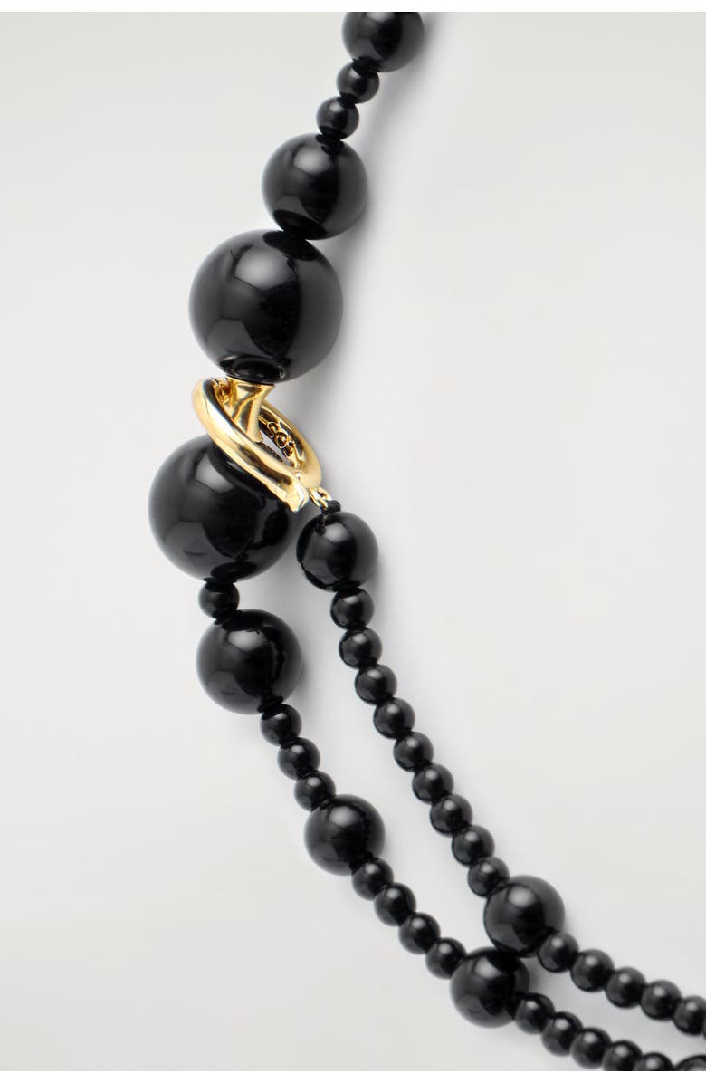 COS Beaded Agate Necklace, Alternate, color, Black