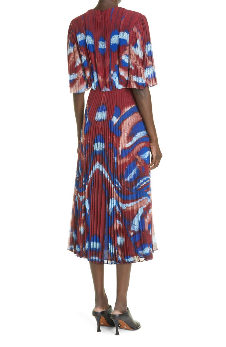 Altuzarra Constance Butterfly Print Pleated Midi Dress, Alternate, color,