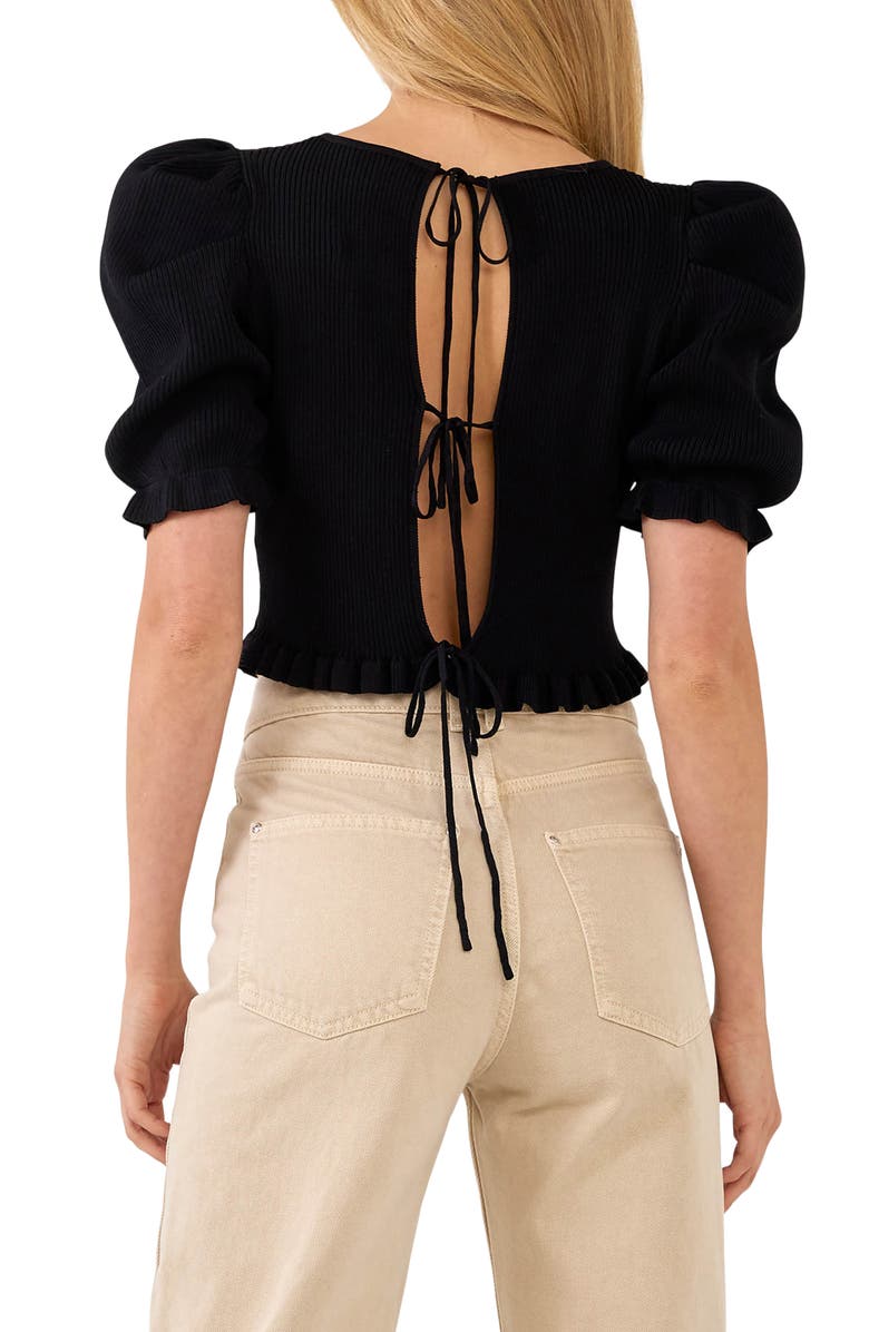 Endless Rose Puff Sleeve Open Back Knit Top, Alternate, color, 