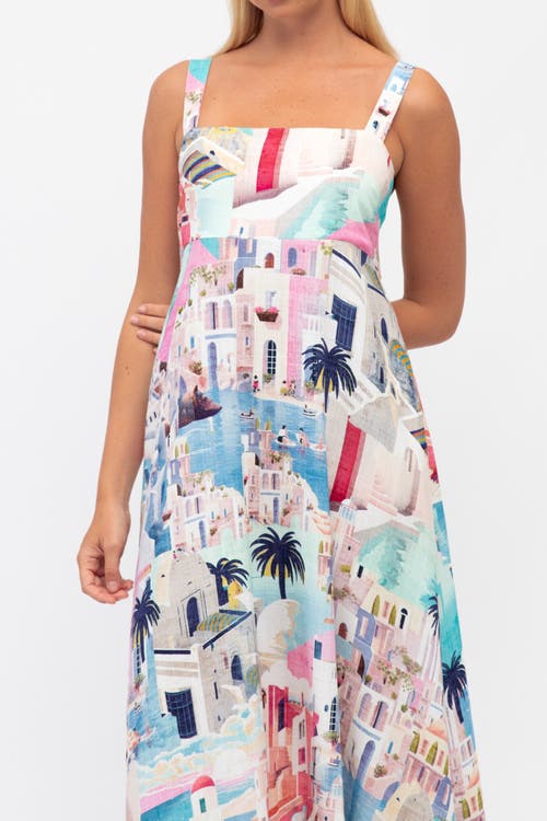 White Closet Sunny Santorini Maxi Dress In Blue