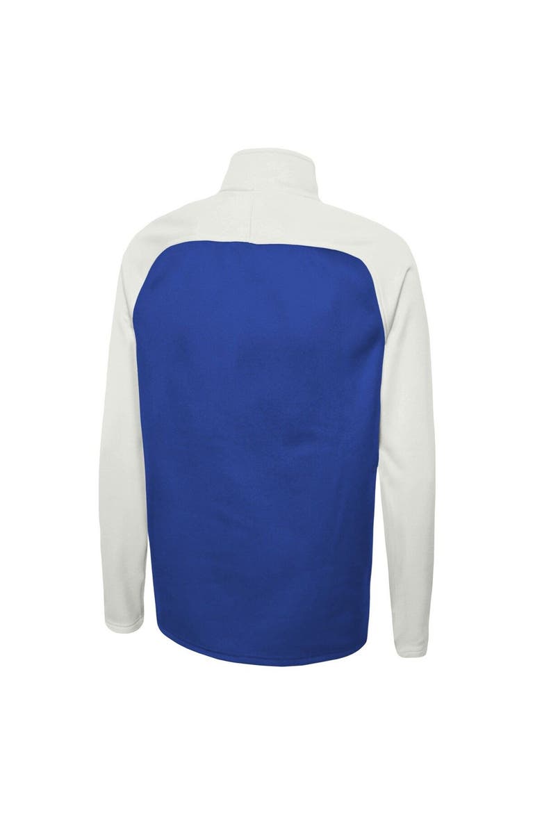Men's New Era Royal Los Angeles Rams Combine Authentic O-Line Raglan Half-Zip Jacket, Alternate, color, Royal