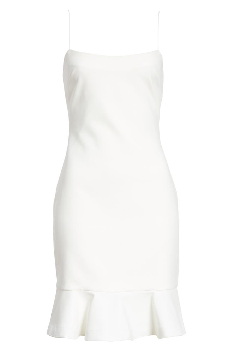 Banks Ruffle Hem Sheath Dress, Alternate, color, WHITE
