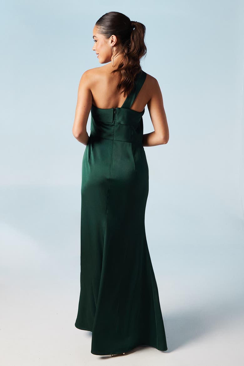 Asymmetric Neck Maxi Dress, Alternate, color, Emerald