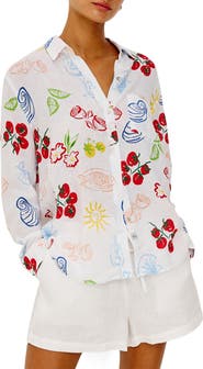 Rails x Giadzy Charli Antipasti Print Linen Blend Button-Up Shirt