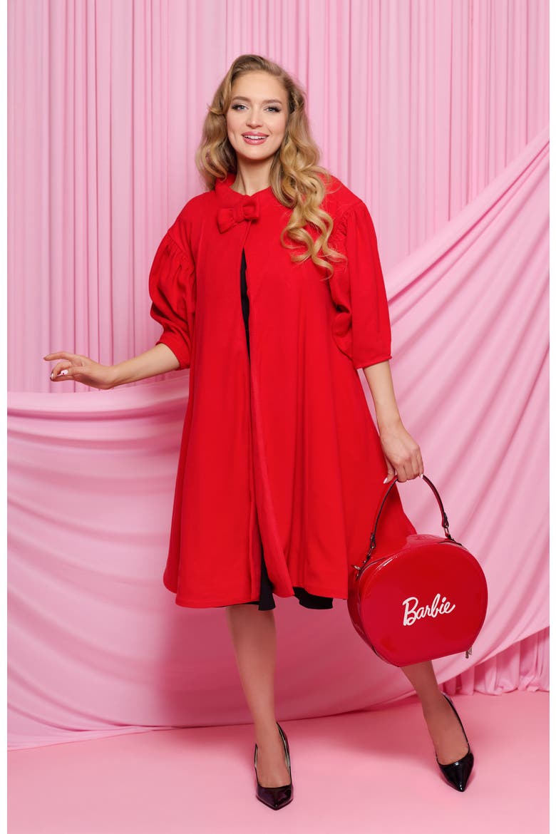 1960s Flare Swing Coat, Alternate, color, Red