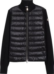 Moncler Wool Knit & Down Cardigan